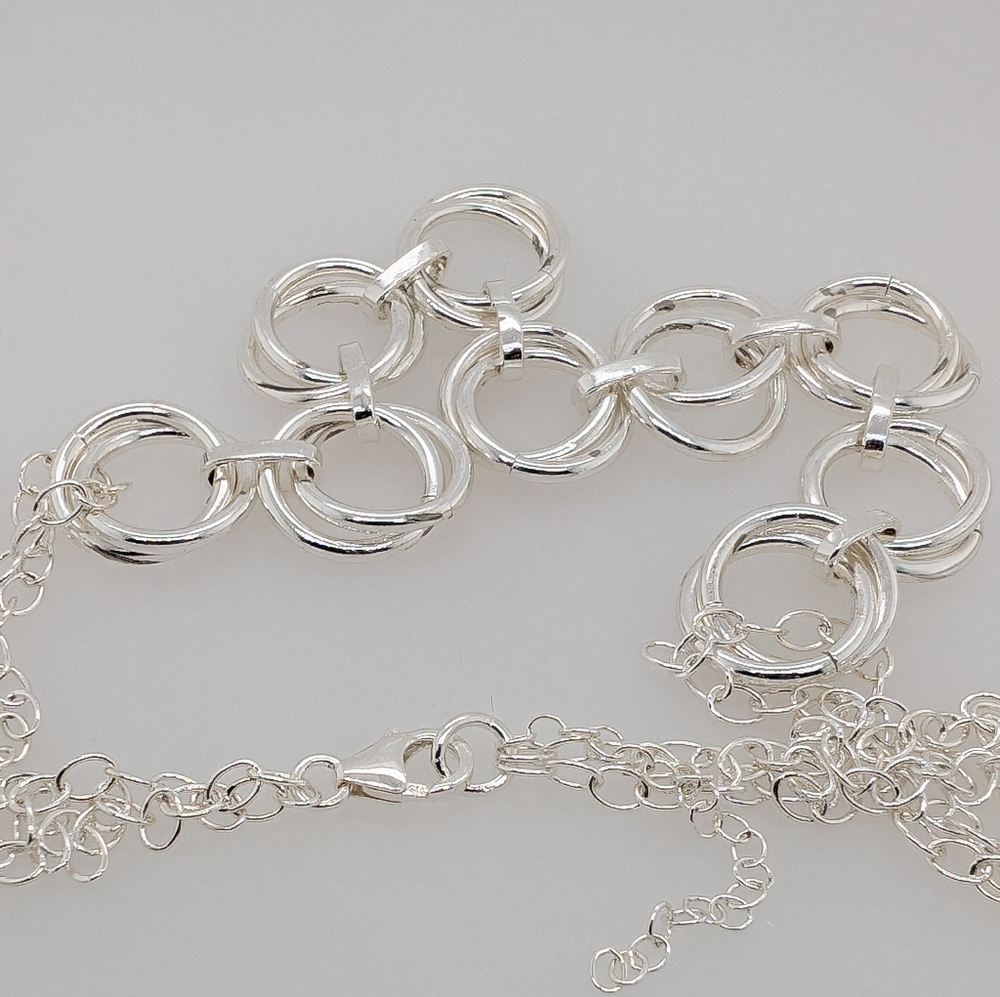 Sterling Silver Double Link Adjustable Chain Neck… - image 4